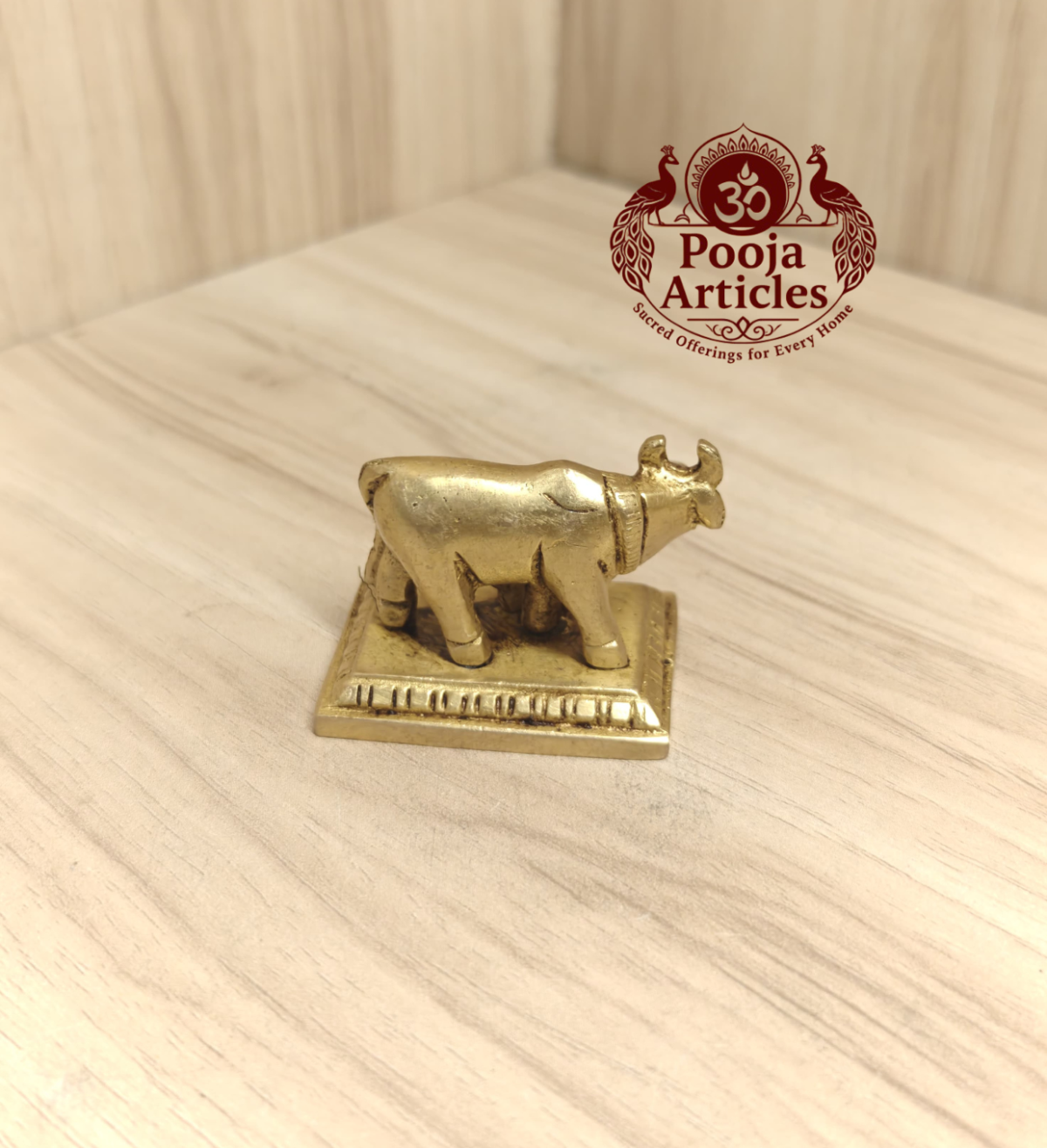 Brass Cow and Calf Idol 1.5 Inch