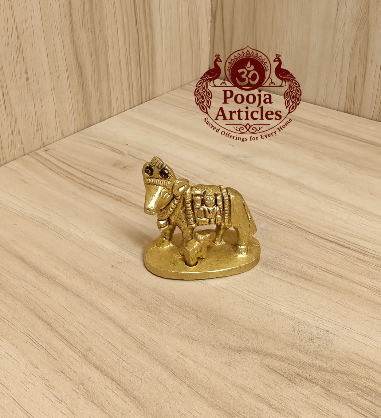 Brass Cow and Calf Idol 1.6 Inch