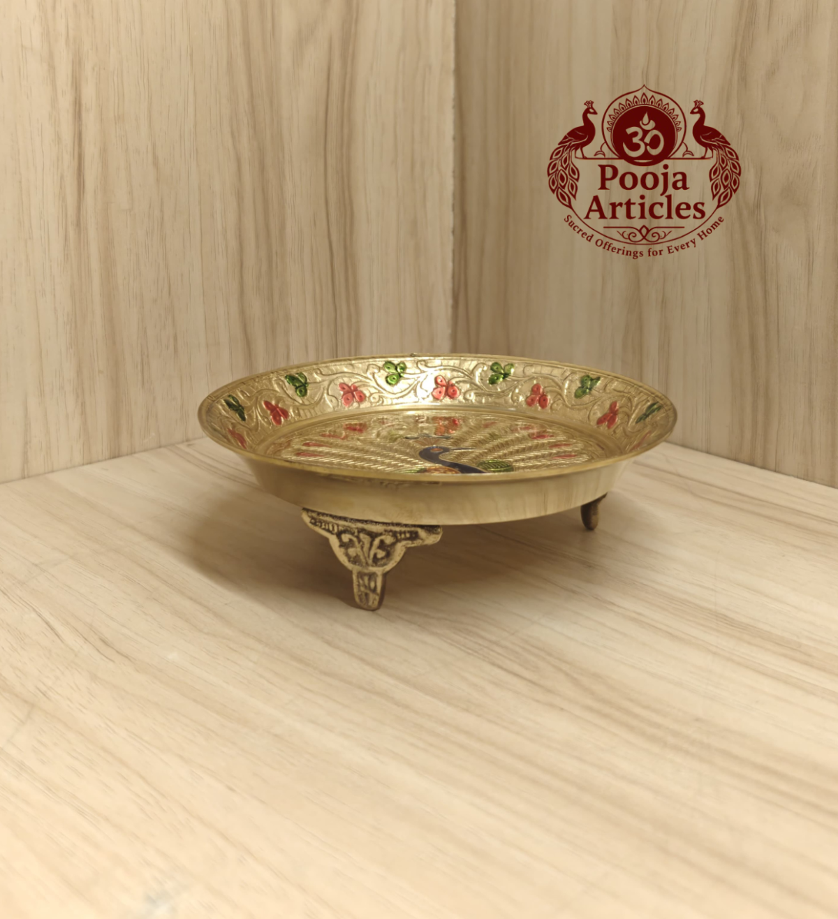 Brass Peacock Pin Tray 5.2 Inch