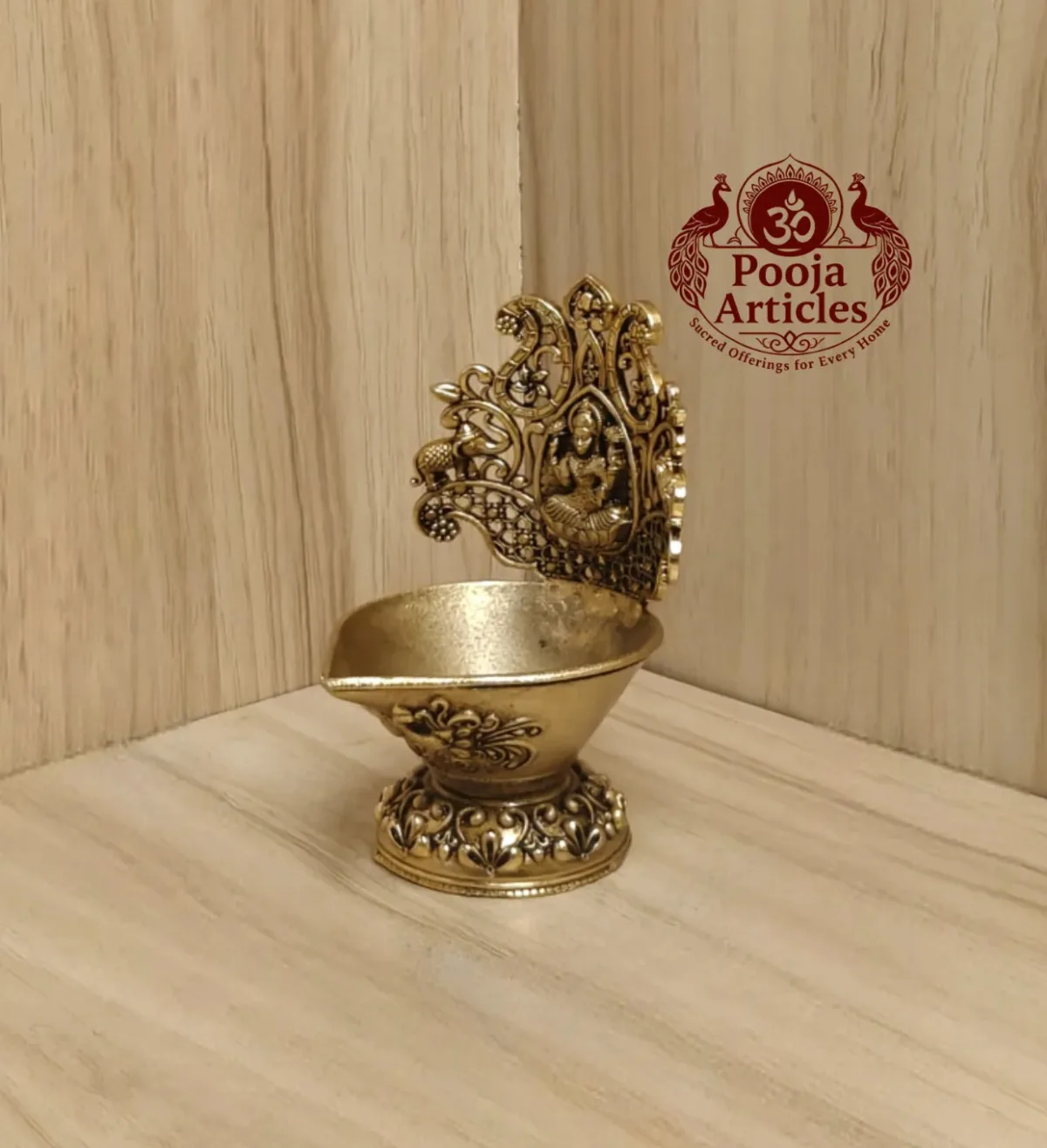 Premium Brass Gaja Lakshmi Vilakku 4 Inch