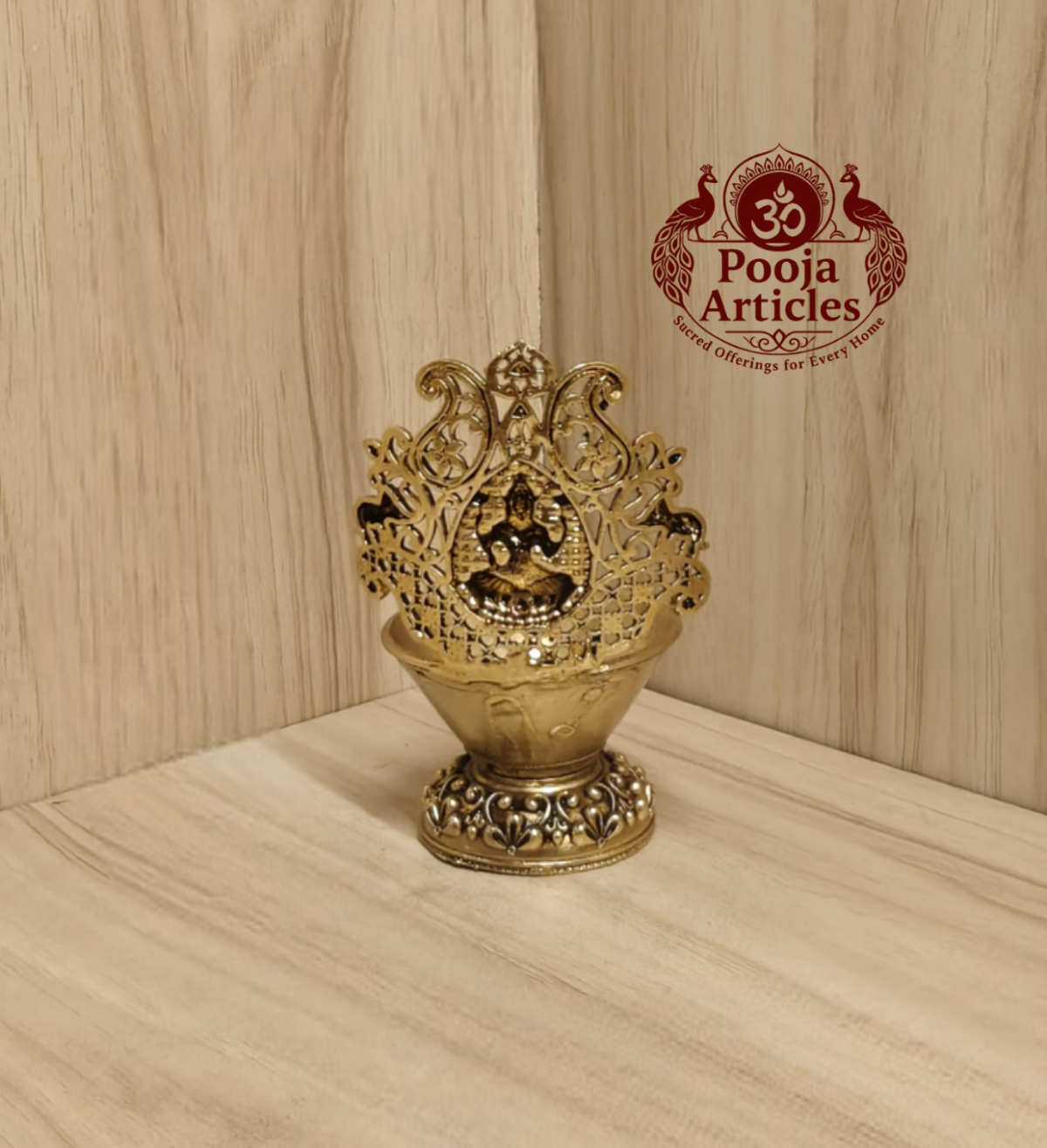 Premium Brass Gaja Lakshmi Vilakku 4 Inch