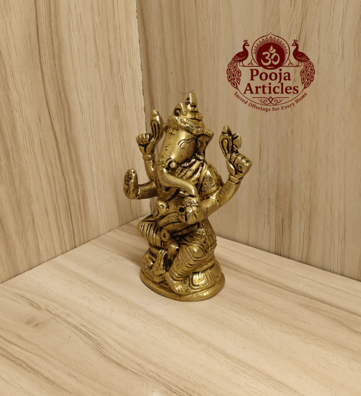 Brass Ganesha Idol 3.6 Inch