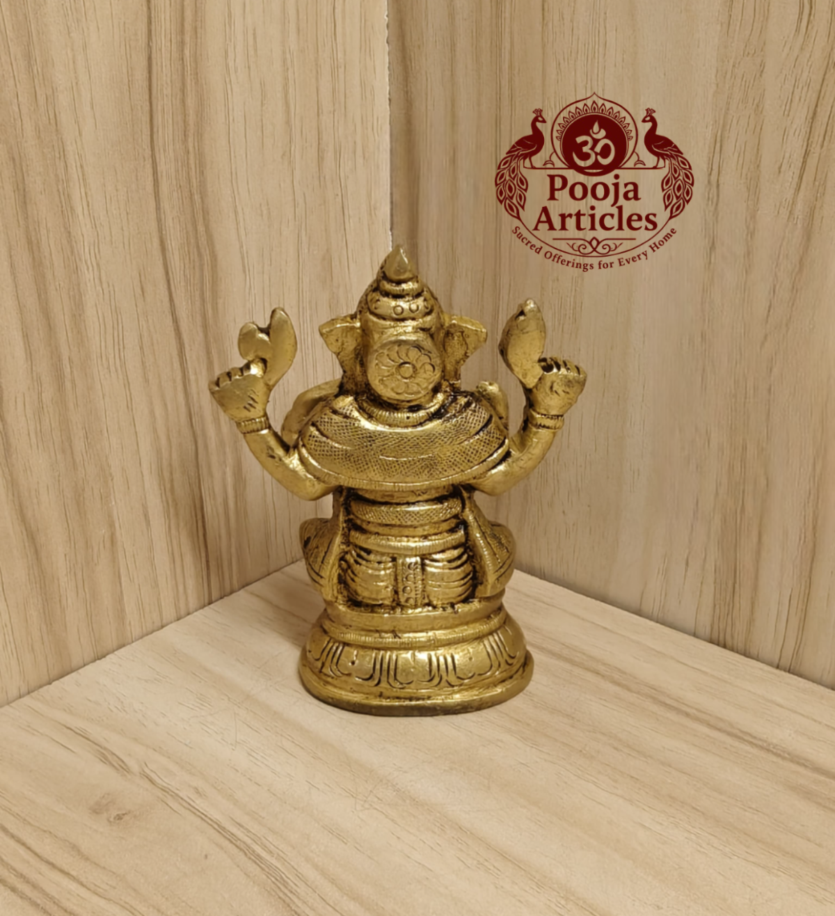 Brass Ganesha Idol 3.6 Inch