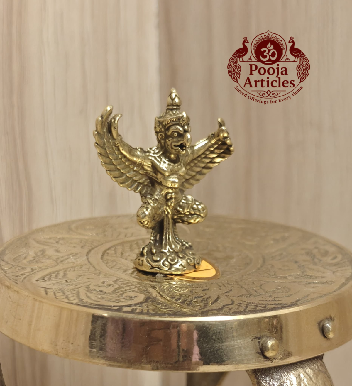 Miniature Brass Garuda Statue 1.5 Inch