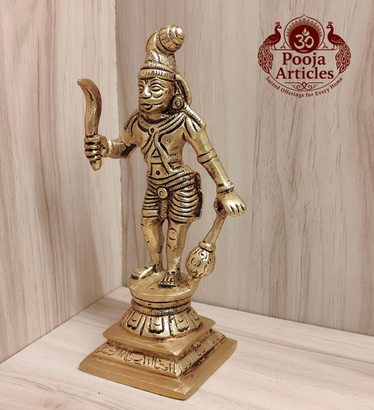 Brass Karuppasamy Statue 6 Inch - Image 4