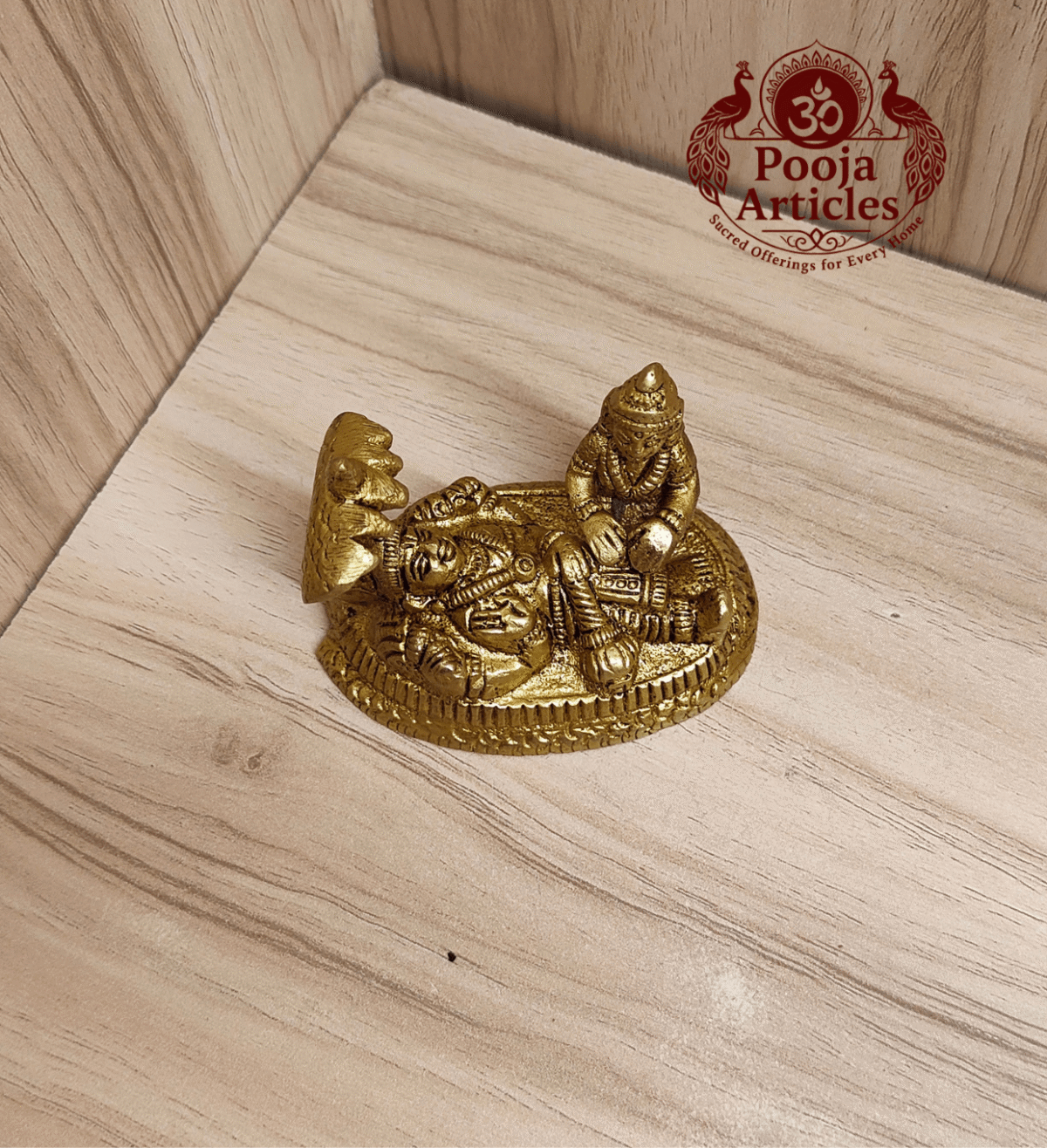 Brass Lakshmi Narayan Statue 2 Inch - Image 3