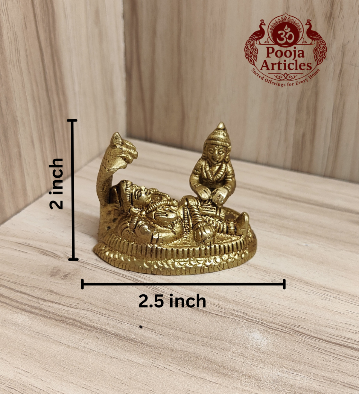 Brass Lakshmi Narayan Statue 2 Inch - Image 2