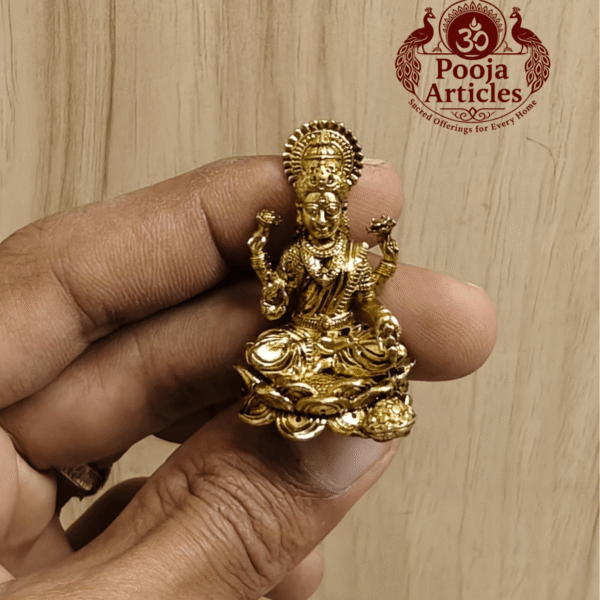 Miniature Brass Lakshmi Idol 1.5 Inch