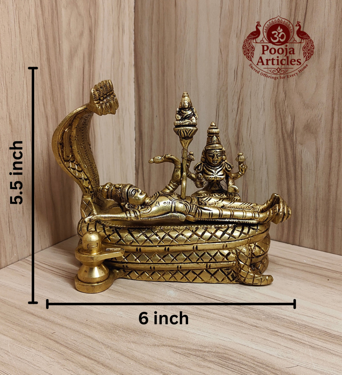 Brass Padmanabhaswamy Statue 5.5 Inch - Image 2