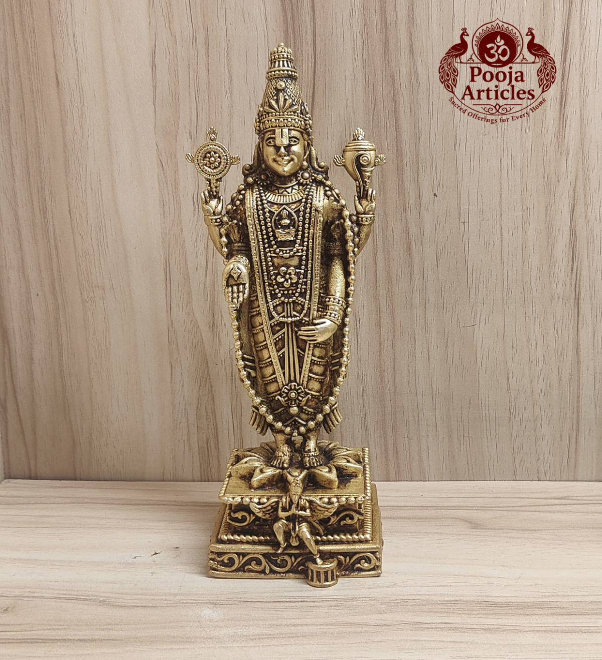 Premium Brass Tirupati Balaji Idol 7.7 Inch - Image 2