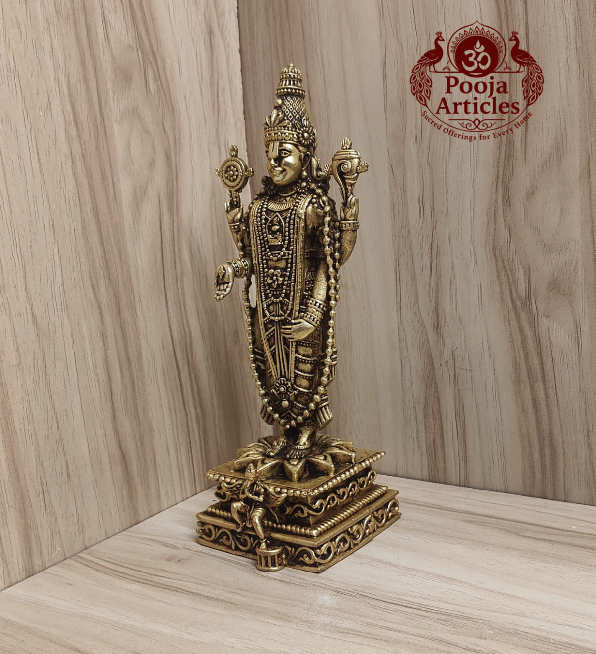 Premium Brass Tirupati Balaji Idol 7.7 Inch - Image 4