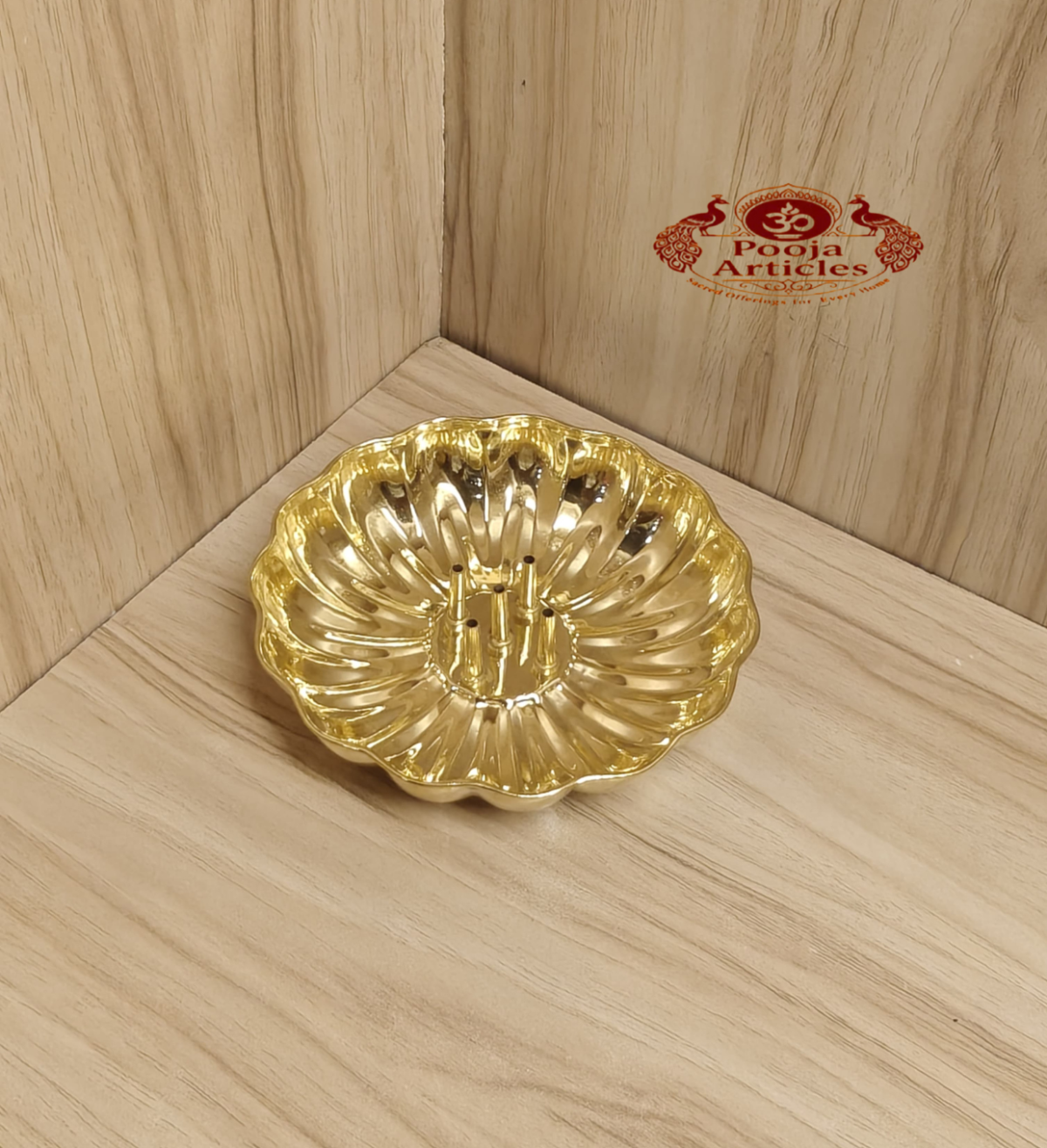 Brass Lotus Agarbatti Box Holder Size 2