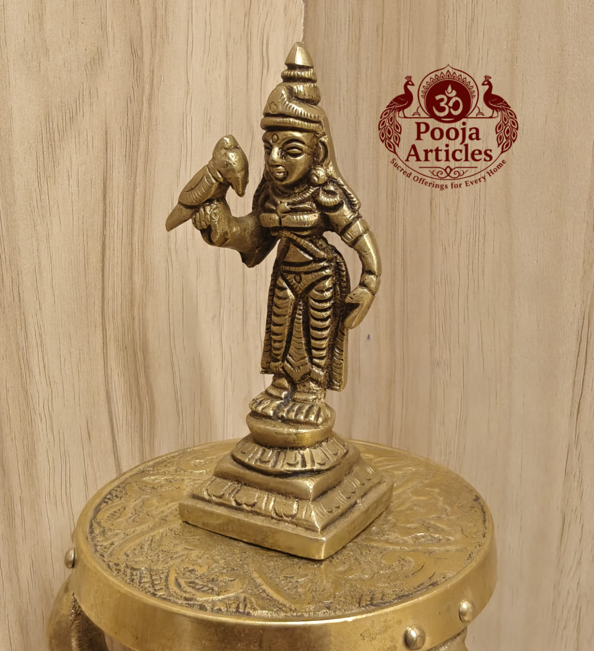 Brass Madurai Meenakshi Statue 3.4 Inch