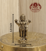 Miniature Brass Lord Vishnu Idol 1.5 Inch