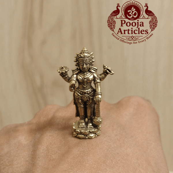 Brass Miniature Lord Vishnu Idol 1.5 Inch