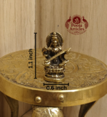 Miniature Brass Saraswati Statue 1.1 Inch