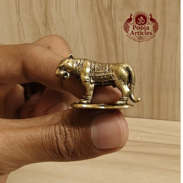 Miniature Brass Tiger Statue 1 Inch