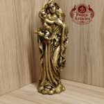 Brass Mother Mary with Baby Jesus Statue 7 Inch