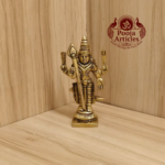 Brass Murugan Mini Idol 3.3 Inch