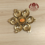 Brass Murugan Shatkona Deepam 7.5 Inch