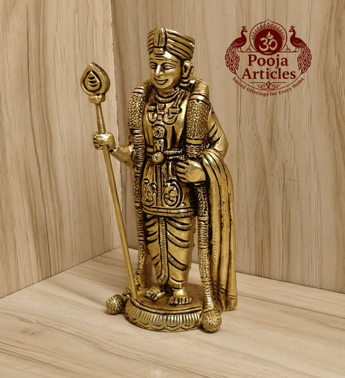 Brass Murugan Statue 5.5 Inch