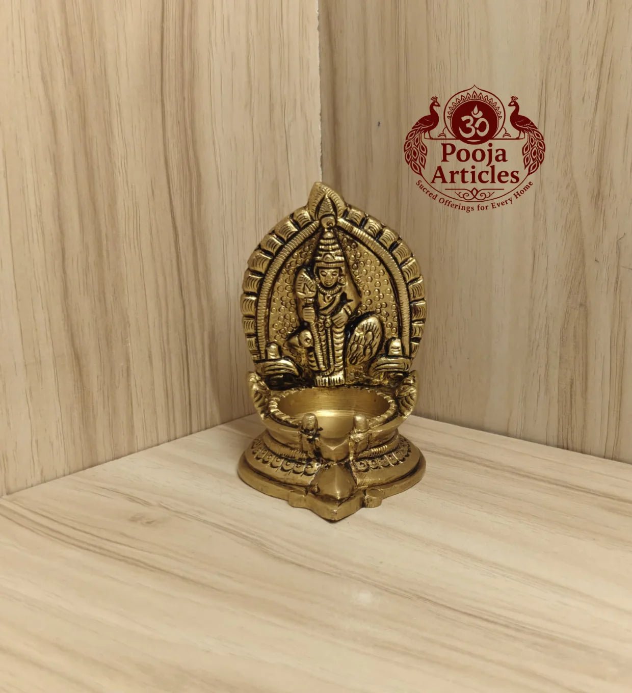 Brass Murugan Vilakku 3 Inch