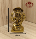 Brass Narasimha Lakshmi Statue 3 Inch