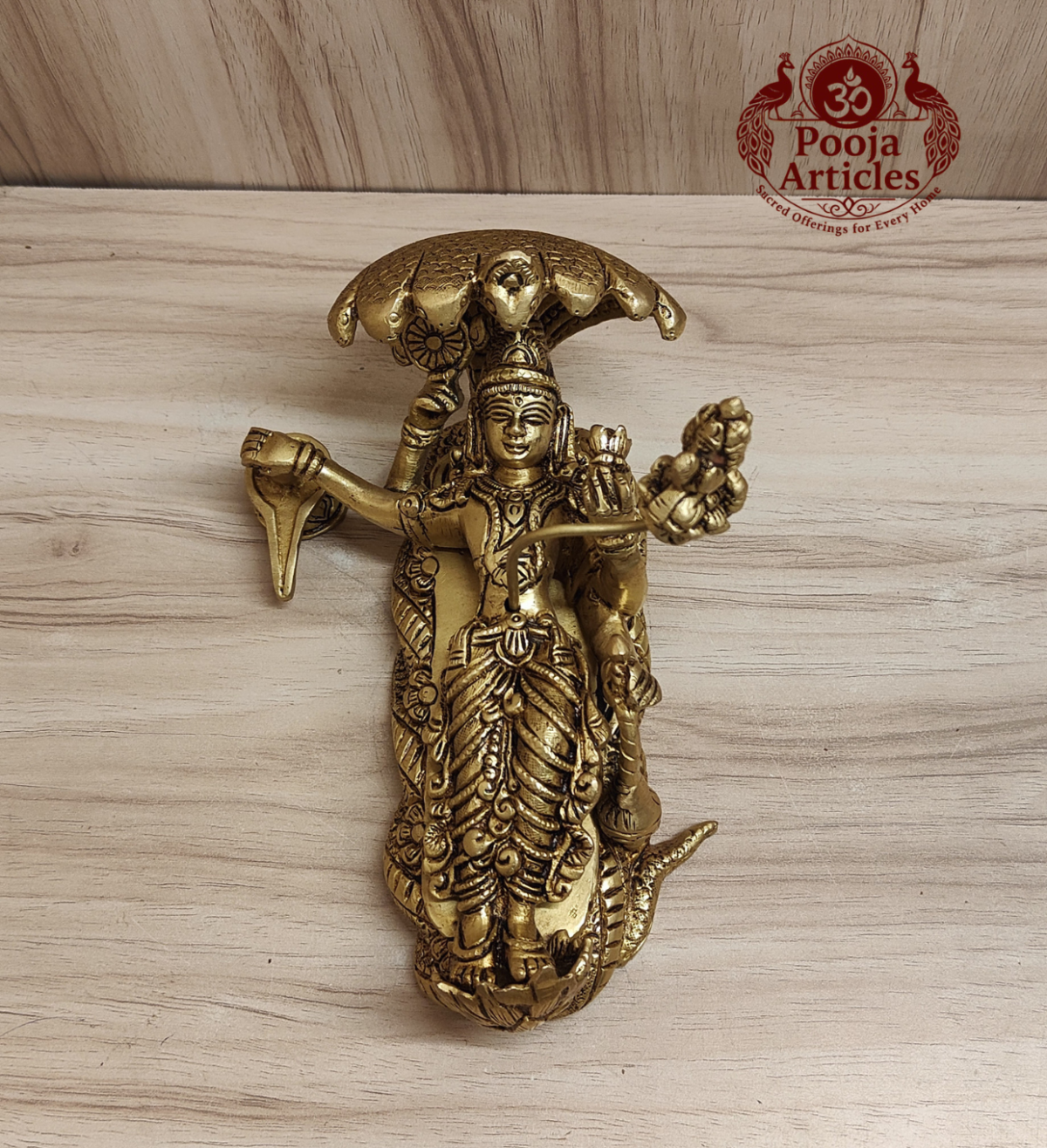 Brass Padmanabha Swamy Reclining Statue 5.2 Inch - Image 4