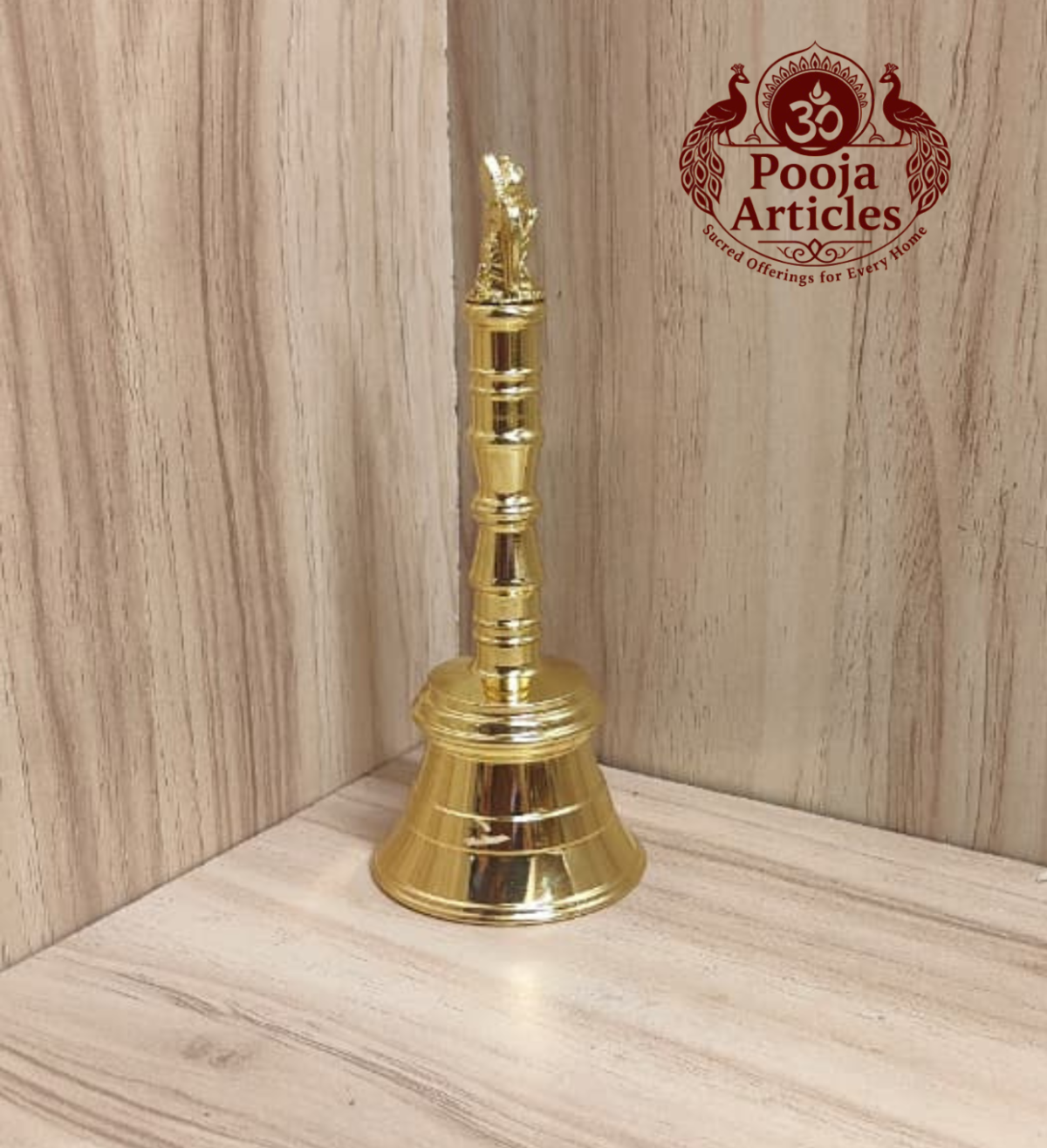 Premium Brass Pooja Bell With Garuda Handle 4.6 Inch
