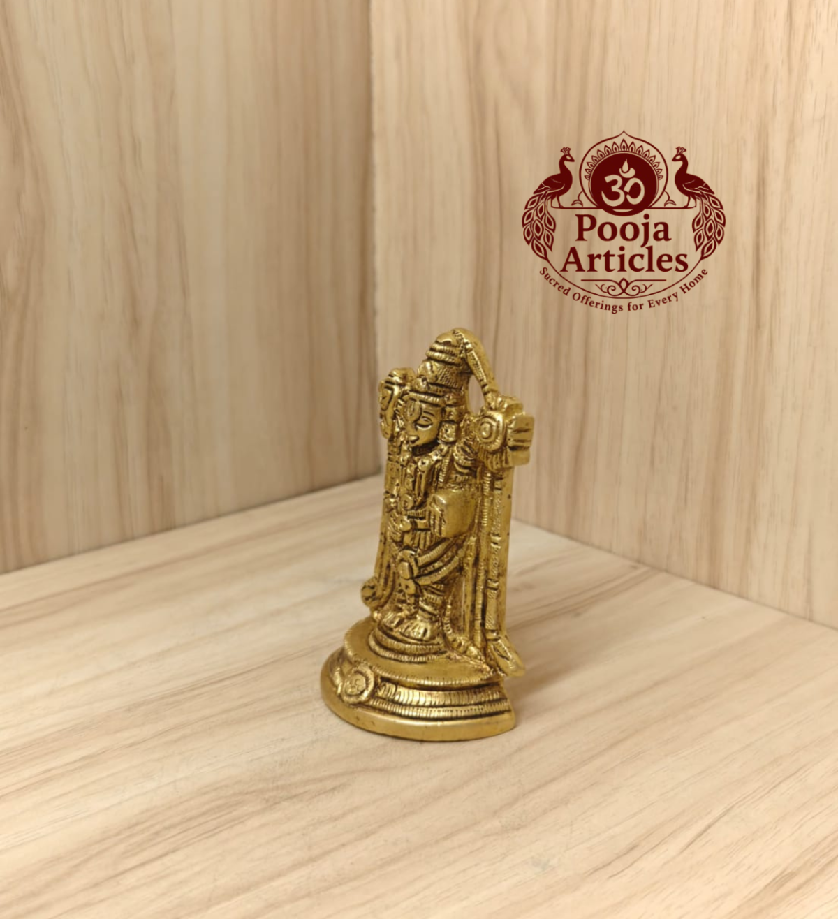 Brass Tirupati Balaji Venkateswara Statue 3.7 Inch