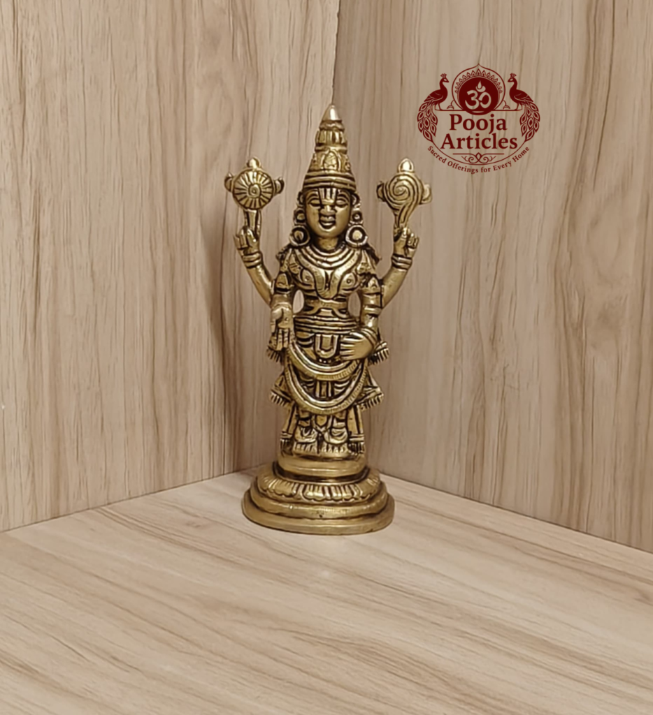 Brass Tirupati Balaji Perumal Idol 7 Inch