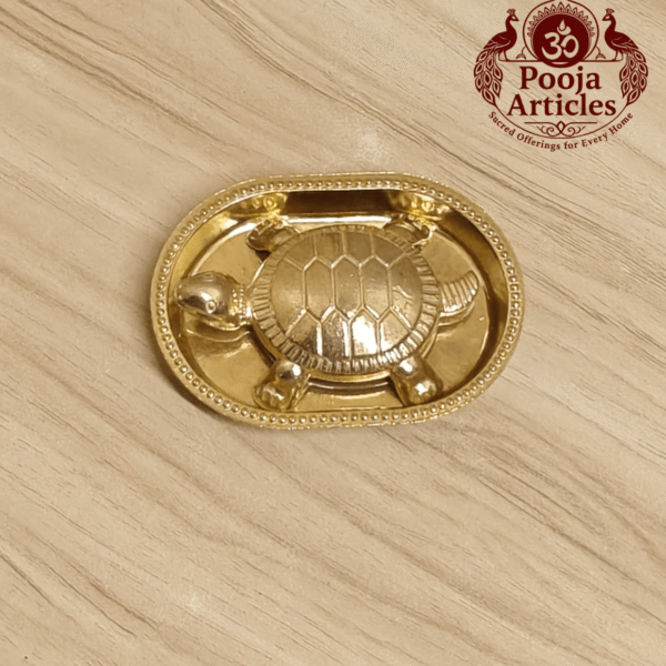 Brass Vastu Tortoise with Plate – Handcrafted Feng Shui Tortoise for Wealth, Stability & Vastu