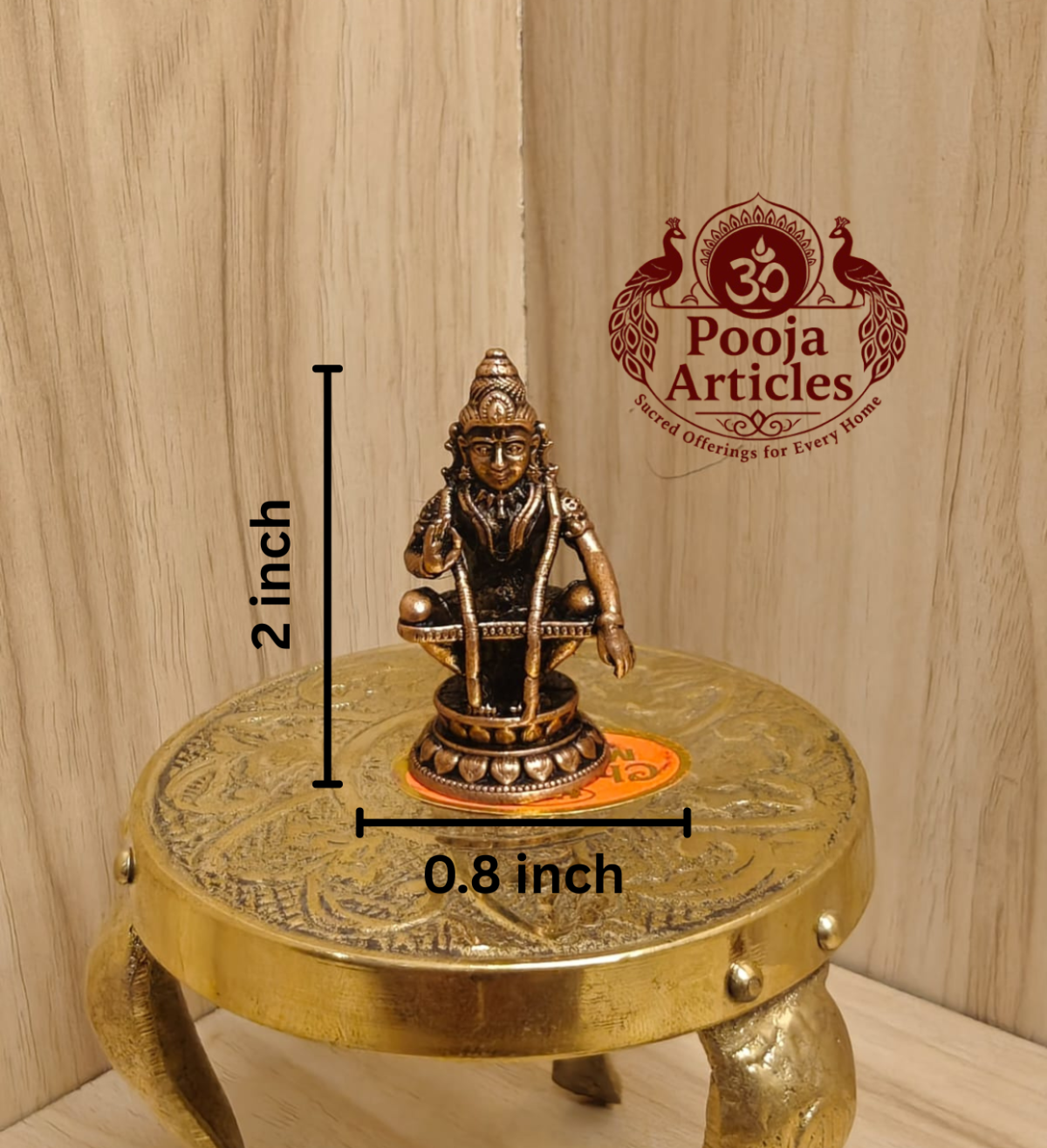 Copper Ayyappan Statue 2 Inch