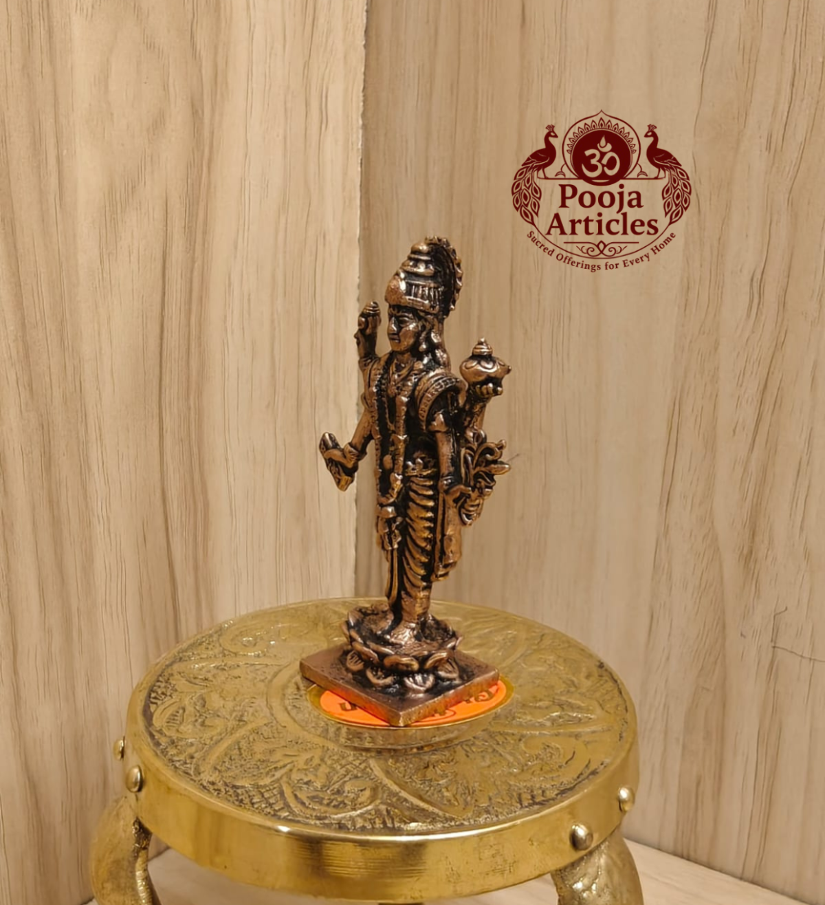 Copper Dhanvantari Idol 3 Inch