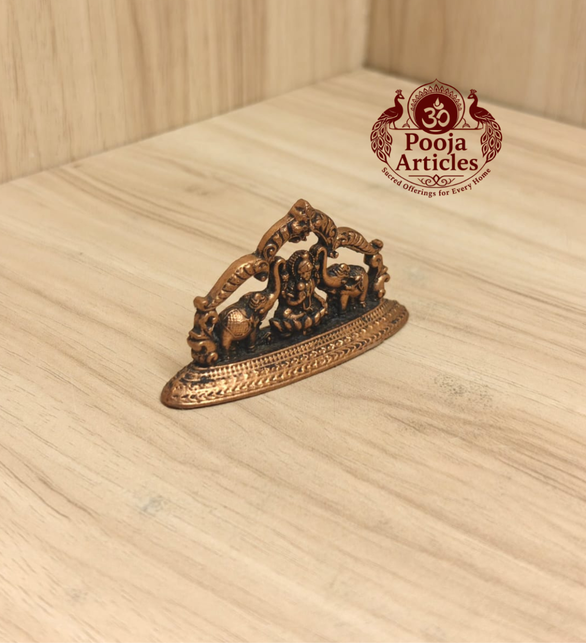 Copper Gaja Lakshmi Idol 1.5 Inch