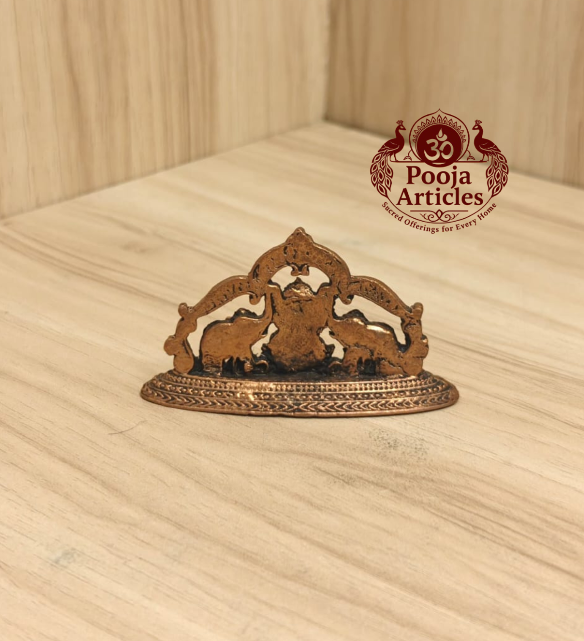 Copper Gaja Lakshmi Idol 1.5 Inch