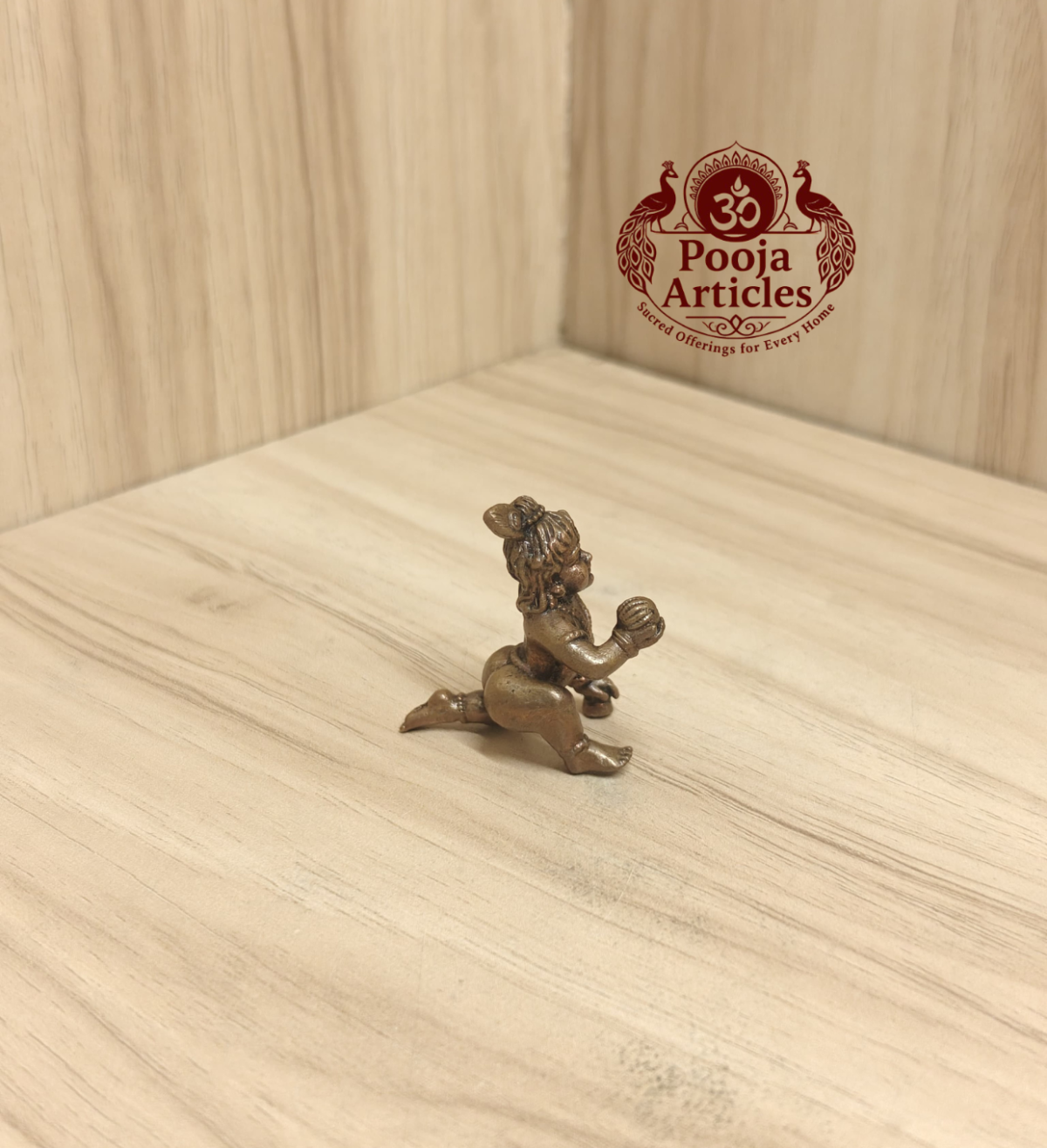 Copper Baby Krishna Statue 1.5 Inch