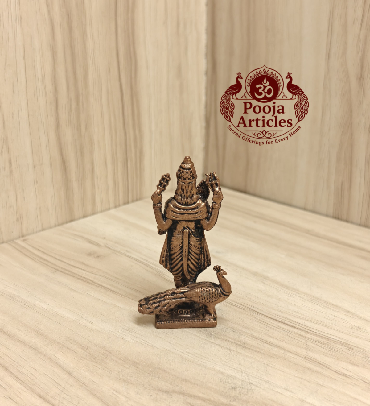 Copper Murugan Statue 2.6 Inch