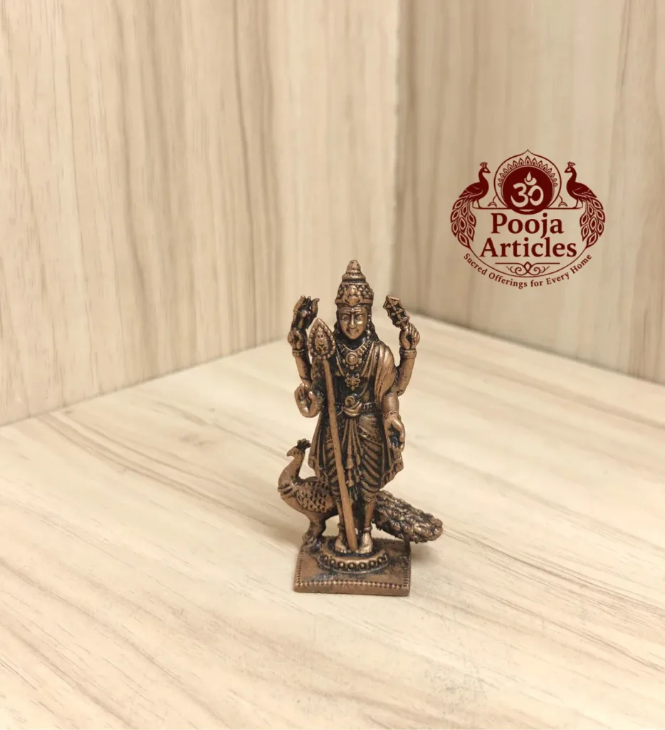 Copper Murugan Statue 2.6 Inch