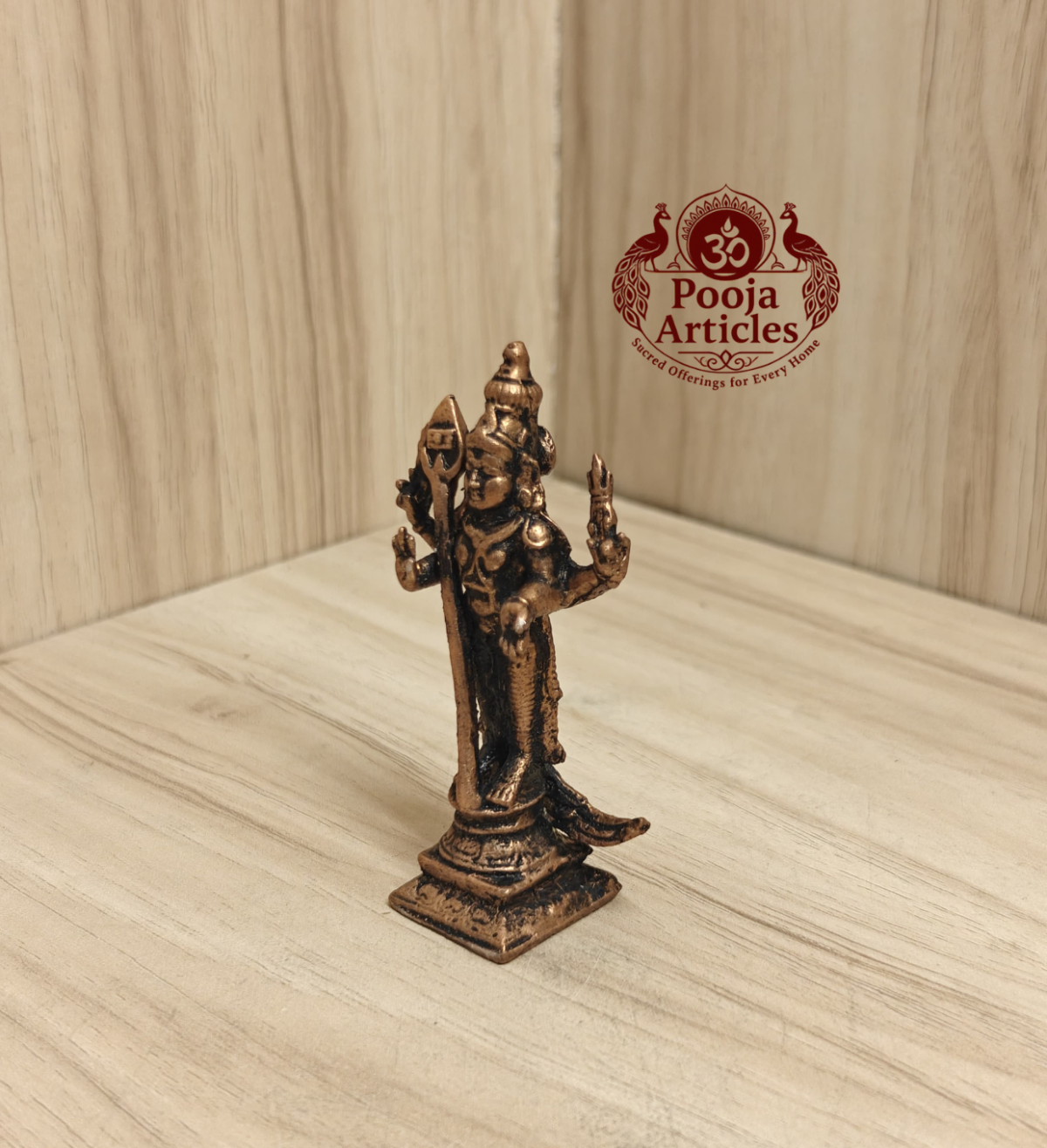Copper Murugan Statue 3 Inch