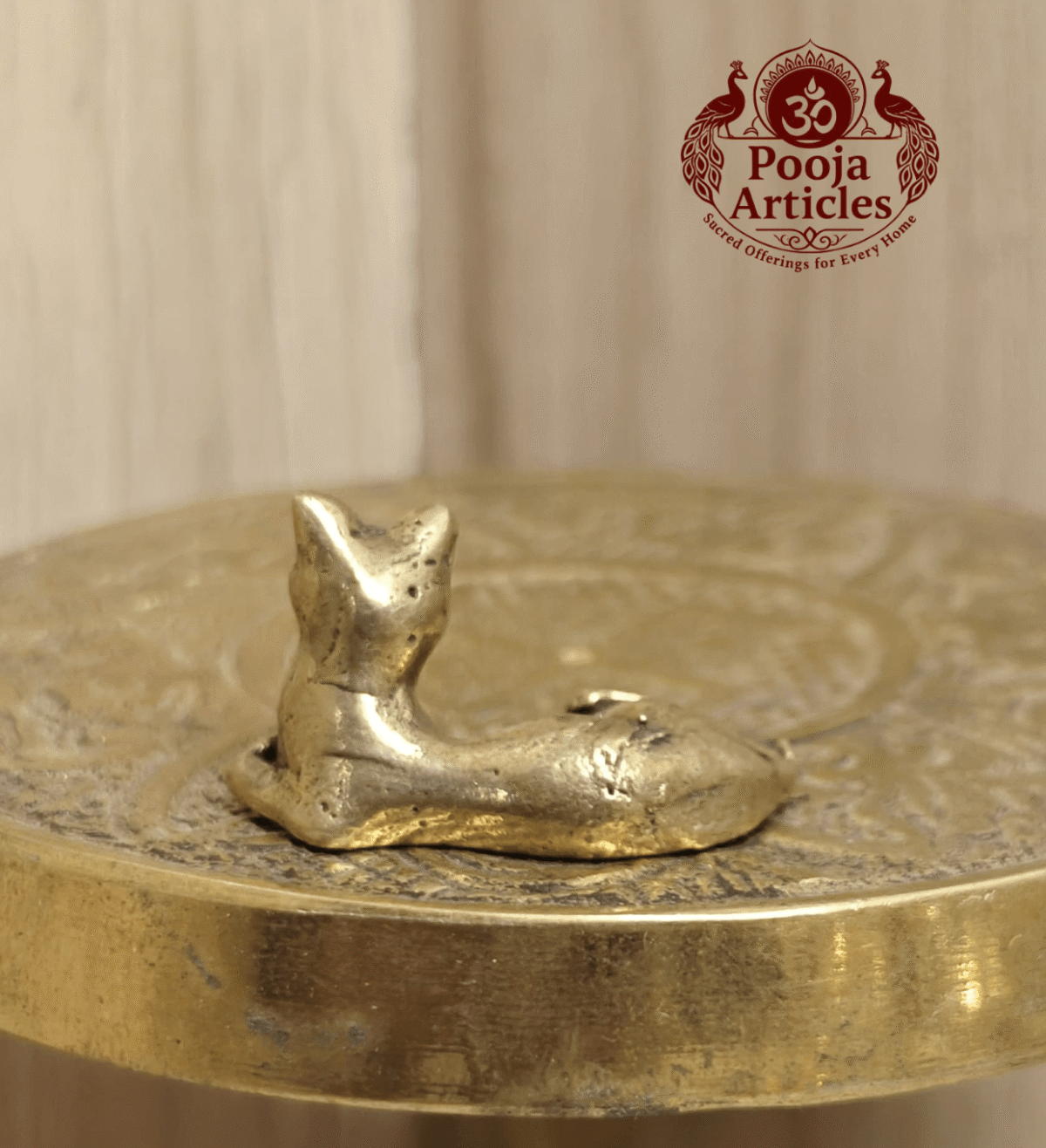 Miniature Brass Cat Figurine 0.5 Inch