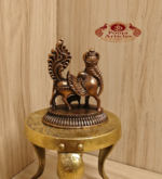 Copper Kamadhenu with Calf Statue 2.6 Inch