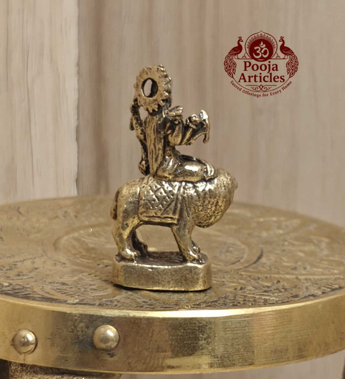 Miniature Brass Durga Devi Statue 1.5 Inch