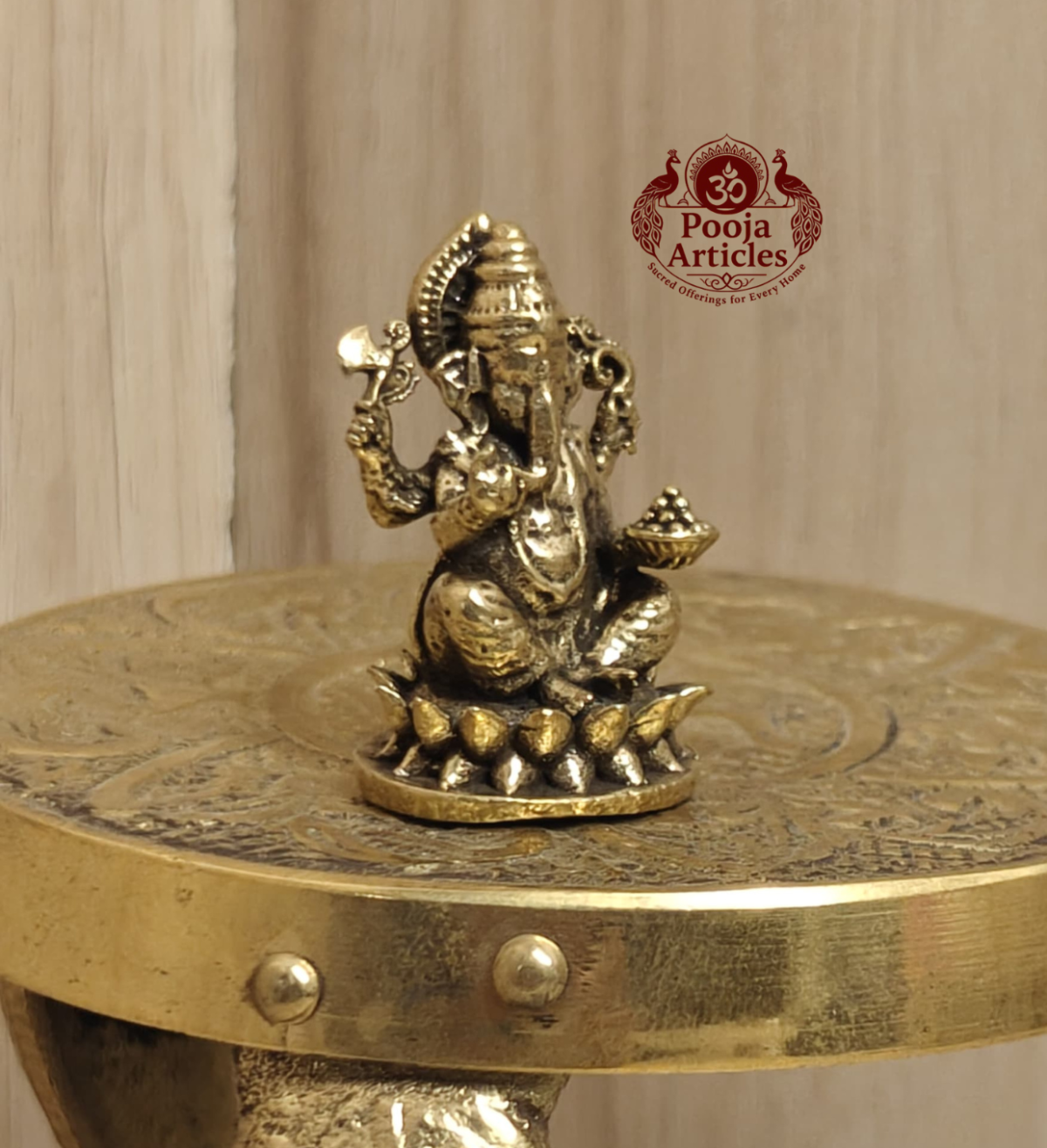 Miniature Brass Ganesh Idol 1.2 Inch