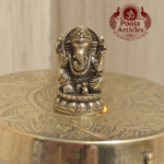 Miniature Brass Ganesha Statue 1.1 Inch