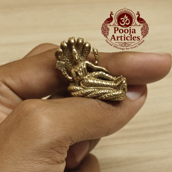 Miniature Brass Vishnu Statue 1 Inch