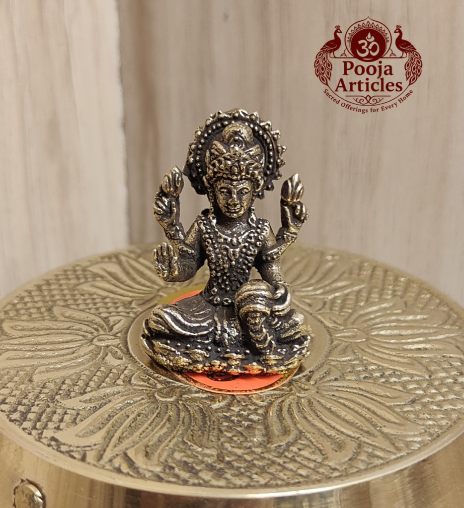 Miniature Brass Lakshmi Statue 1.3 Inch