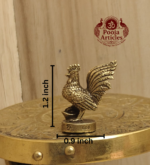 Miniature Brass Lucky Rooster Statue 1.2 Inch