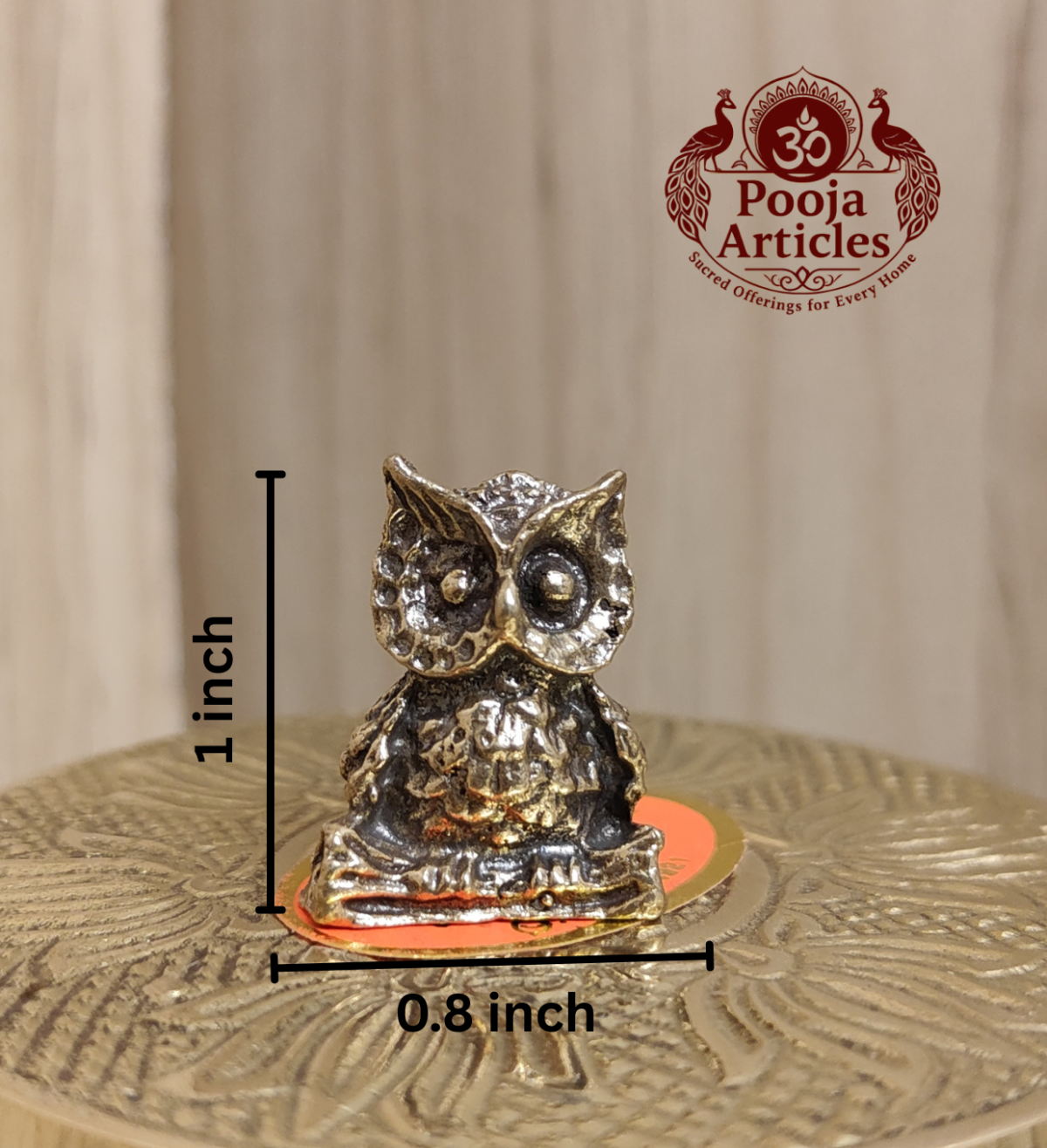Miniature Brass Owl Figurine 1 Inch - Image 2