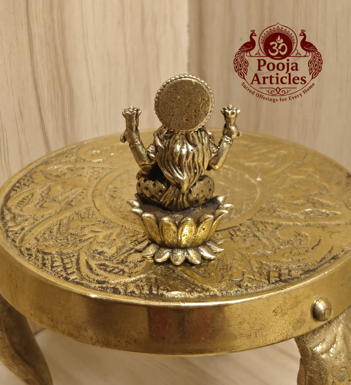 Miniature Brass Lakshmi Statue 1 Inch - Image 5